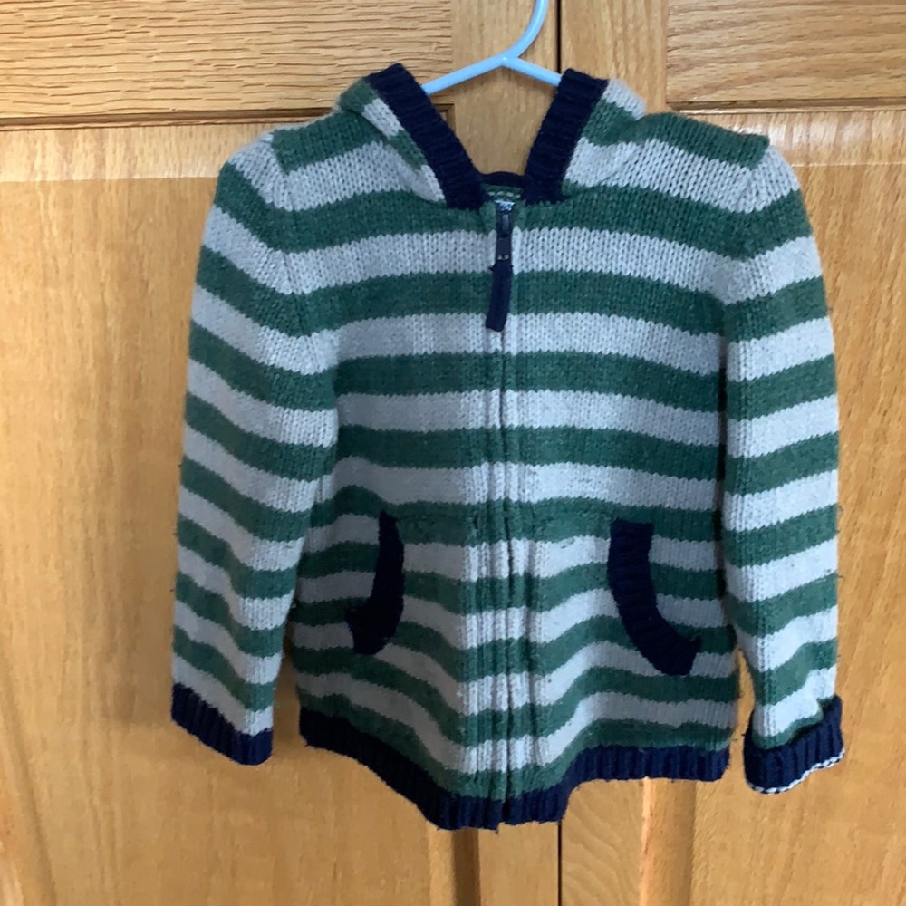 Boys wool zip up hooded sweater